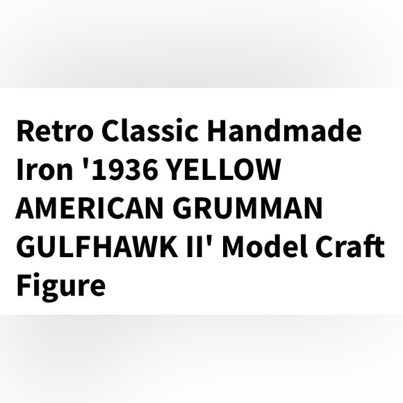 Retro Classic Handmade Iron '1936 YELLOW AMERICAN GRUMMAN GULFHAWK II' Model - Picture 3 of 4